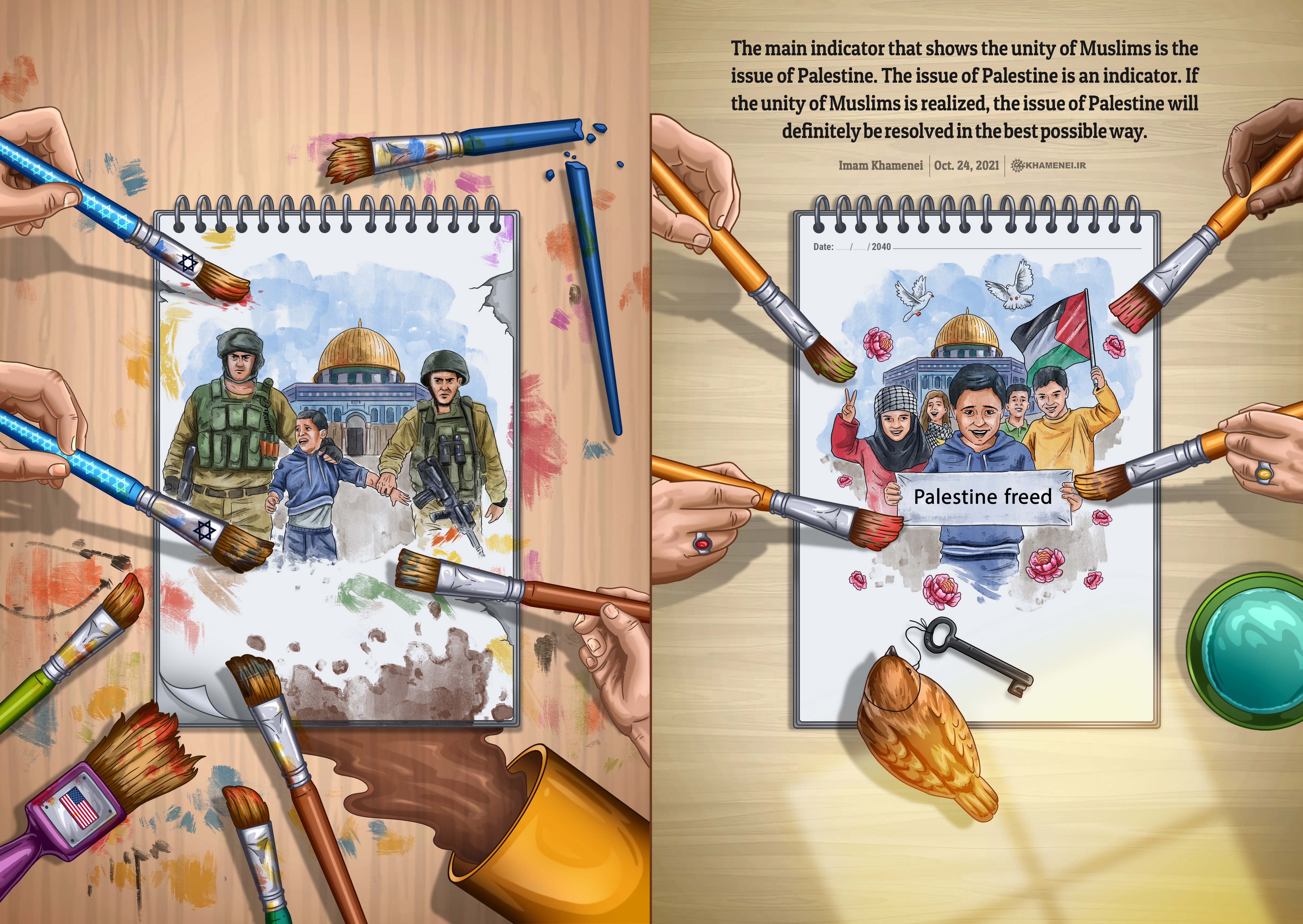 Poster: Palestine Main Indicator for Muslims’ Unity