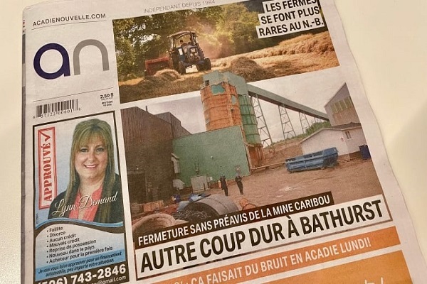 L'Acadie Nouvelle, New Brunswick's largest French-language newspaper,