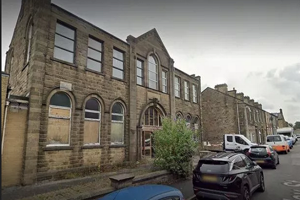 Site of proposed mosque in Barnoldswick, a town in Lancashire, England