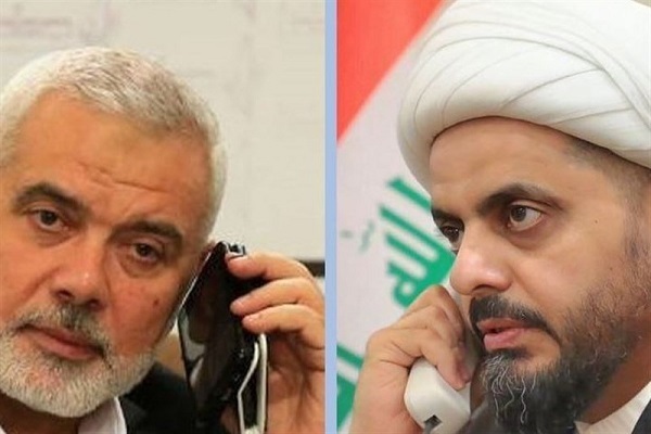 Ismail Haniyeh (left) and Qais al-Khazali (right)