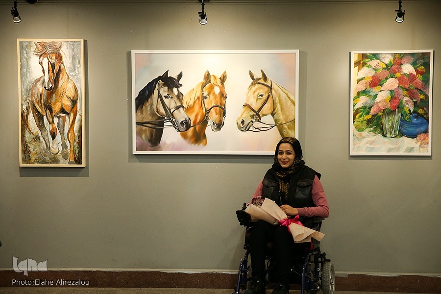 Photo taken from an international art exhibition of people with disabilities held in Tehran in early November 2023. (IQNA)