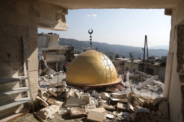 Mosque in Syria destroyed in recent earthquake