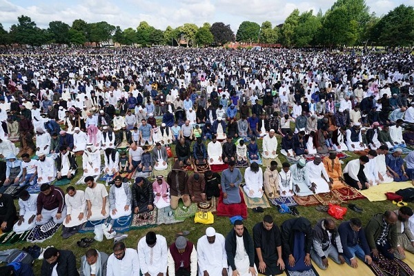 Eid al-Adha prayers in Birmingham.