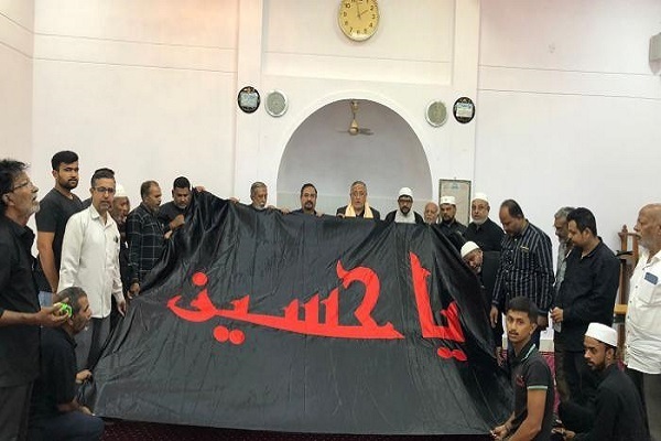 A flag of the holy shrine of Imam Hussein gifted to a mosque in India