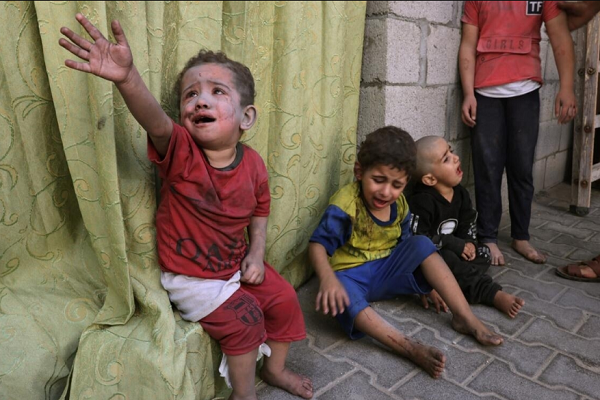 Children of Gaza suffering under Israeli attacks