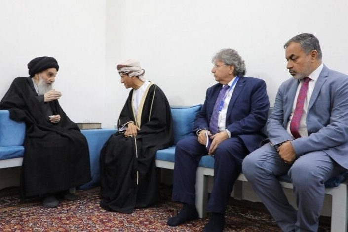 Grand Ayatollah Ali al-Sistani received the UN Secretary General’s Special Representative for Iraq Mohamed al-Hassan in the holy city of Najaf on Monday, November 4, 2024.