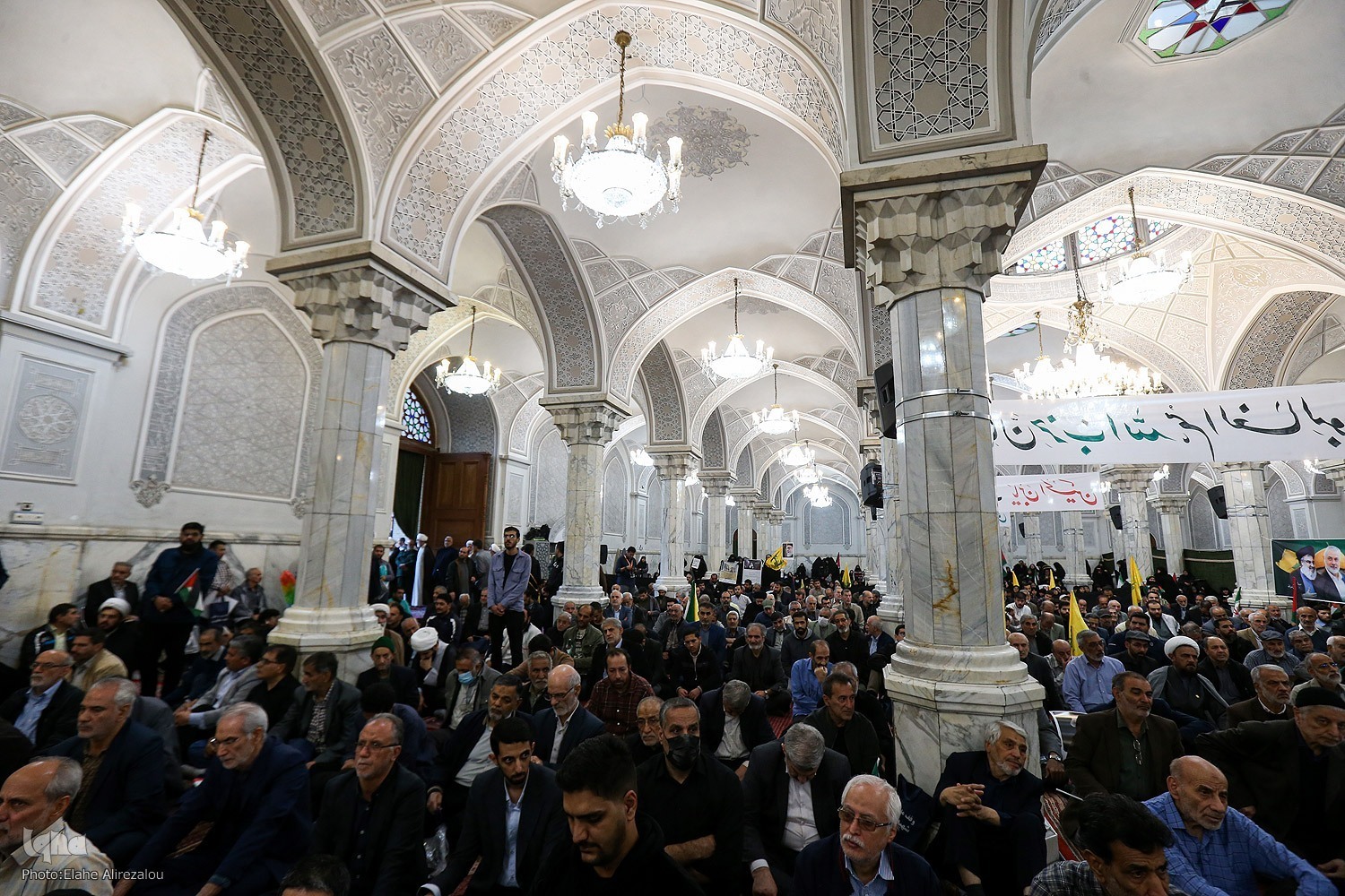 A memorial service for former Hezbollah secretary general Sayed Hassan Nasrallah and Iranian commander General Abbas Nilforoushan was held in Tehran on November 5, 2024.
