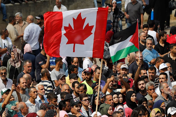 A rally in Canada held in solidarity with Palestine
