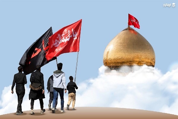 Arbaeen pilgrims walking toward holy shrine of Imam Hussein (AS) in Karbala, Iraq