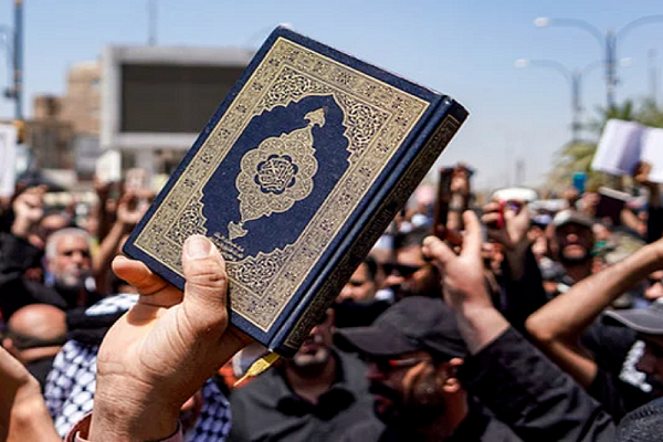 A rally against Quran desecration in Europe