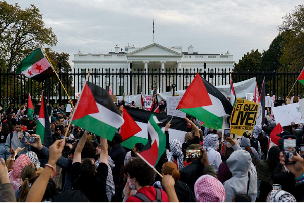 Pro-Palestine rally outside the White House