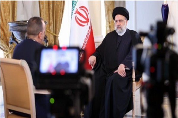 Iranian President Ebrahim Raeisi speaking in an interview with Algeria’s national television, which was published on Wednesday, during his recent visit to the North African country.