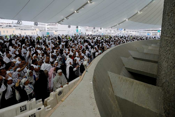 The Hajj ritual of stoning the Devil at the Jamarat