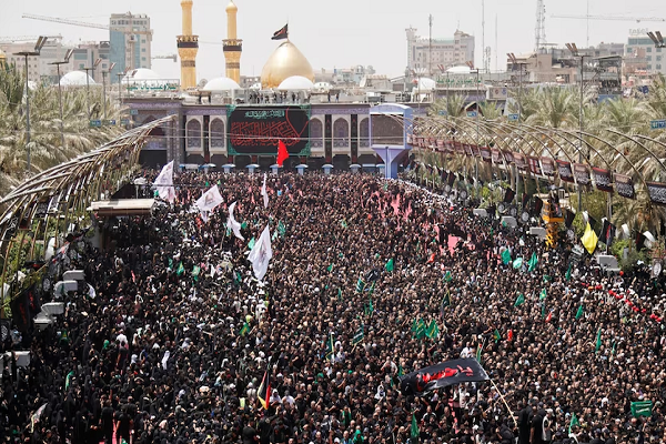 Shia Muslims attending Muharram mourning rituals in Karbala