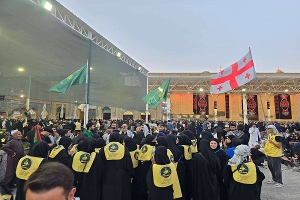 Shia Muslims from Georgia taking part in the annual Arbaeen procession