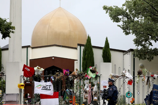 Al Noor Mosque in Christchurch, New Zealand, after the March 15, 2019, terrorist attack