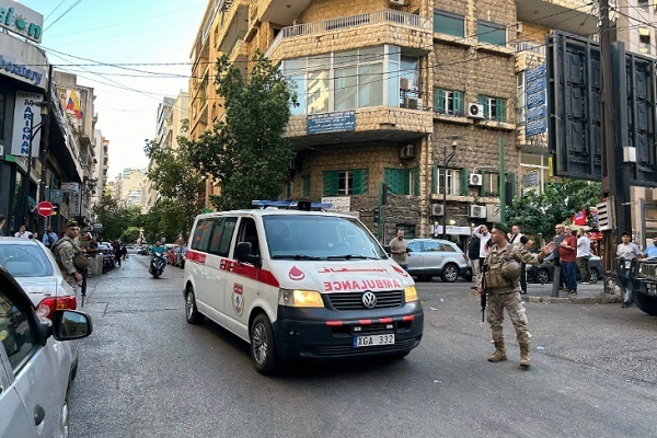 Ambulances take to hospitals those wounded in explosions caused by wireless communication devices, known as pagers, in Lebanon on September 17, 2024