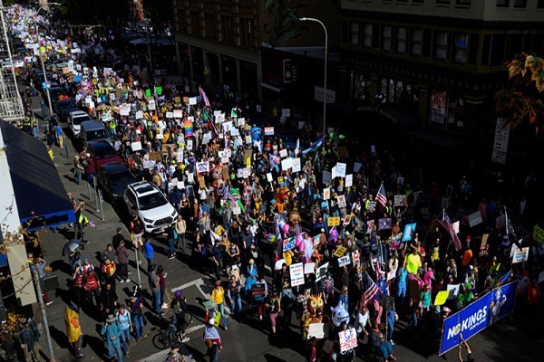 In what was billed as the largest single day of protest ever in the nation’s history, millions of protesters took to the streets in almost 3,000 cities and towns in the US on October 18, 2025, against the right-wing policies of President Donald Trump.