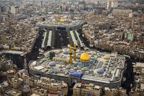 The holy shrines of Imam Hussein and Hazrat Abbas (peace be upon them) in Karbala, Iraq.