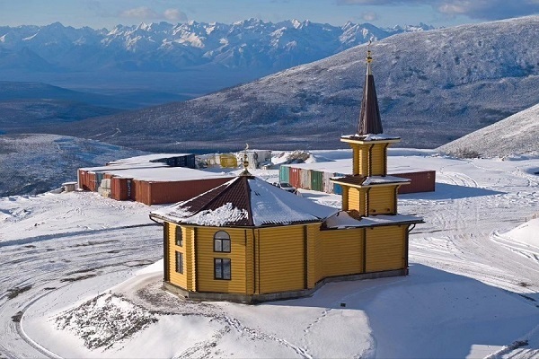 A mosque built for Muslim mine workers in Siberia, Russia.