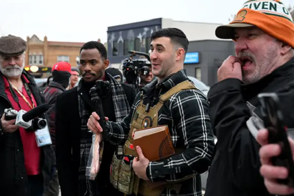 Right-wing activists taunted residents with rhetoric against Islam and immigrants and trying to desecrate the Quran in Dearborn, Michigan, on November 19, 2025.
