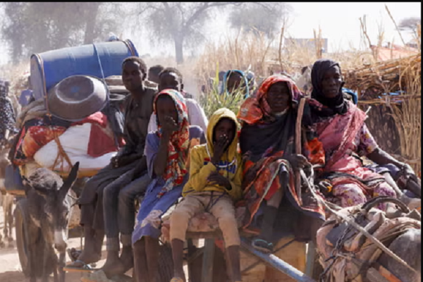 People fleeing El Fasher in Sudan.
