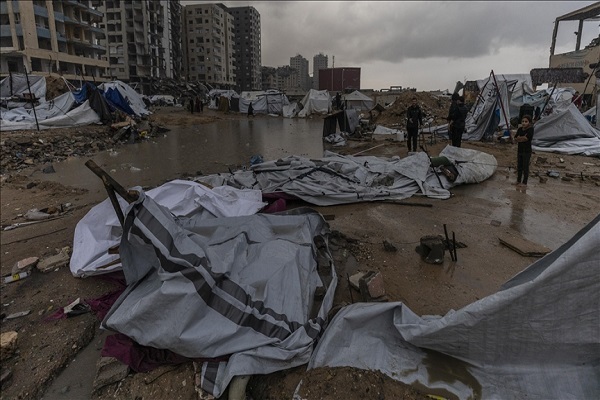 Thousands of displaced Palestinians in Gaza faced a new layer of suffering Tuesday as heavy rains flooded shelters and critical healthcare facilities, compounding the winter cold with a devastating deluge.