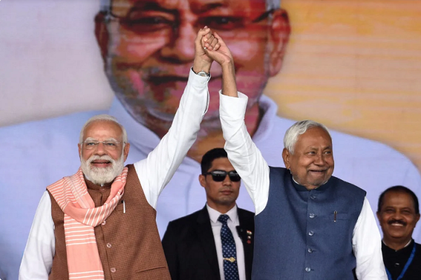 Nitish Kumar, chief minister of the eastern state of Bihar in India (Right)