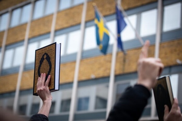 A protest against Quran desecration in Sweden