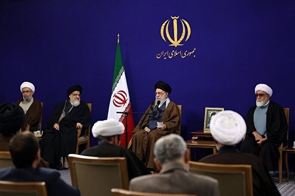 Leader of the Islamic Revolution Ayatollah Seyed Ali Khamenei addressing members of the organizing committee of the Congress Commemorating Grand Ayatollah Seyd Mohammad Hadi Milani.