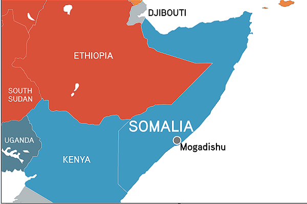 The map of Somalia