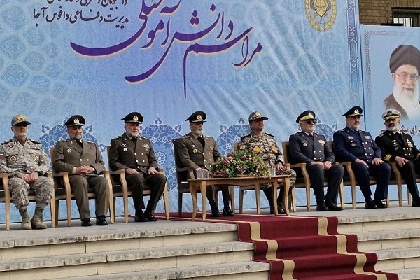 Army Commander Major General Abdolrahim Mousavi attending the graduation ceremony of students of the Army’s University of Command and Staff (DAFOOS) in Tehran on Wednesday, February 26, 2025.
