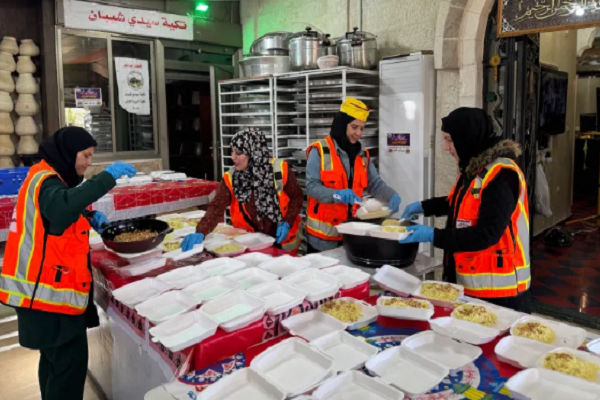 The Sidi Shayban communal kitchen in Ramallah, the West Bank, makes meals that some people eat there, others take home. The volunteers also deliver food to a nearby hotel where Palestinians from Gaza have been forced to stay for months due to the war