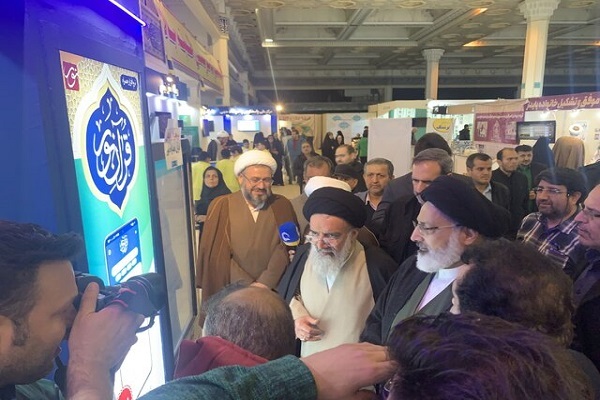 Senior cleric Ayatollah Ahmad Khatami visit the Tehran International Holy Quran Exhibition on March 8, 2025.