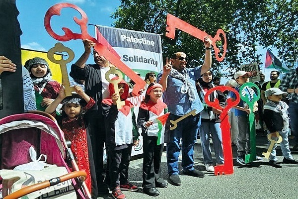A massive pro-Palestine rally was in London on Saturday, May 19, 2025, marking the 77th anniversary of Nakba.