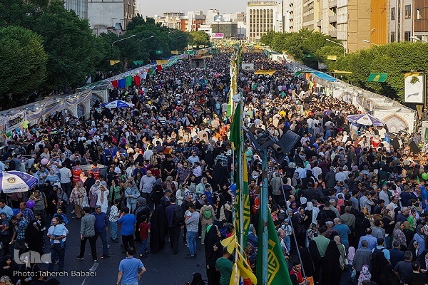 Gathering of people in Tehran on birth anniversary of Imam Reza (AS) in May 2024