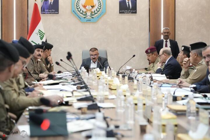 Iraqi Interior Minister Abdul Amir al-Shammari at a seucirty meeting in Baghdad (June 1, 2025)