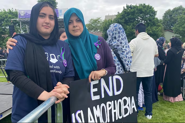 Hundreds attend anti-Islamophobia march in London, Canada’s Ontario, in memory of Afzaal family