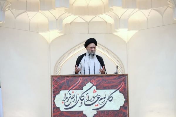 Ayatollah Seyed Kazem Nourmofidi, the Friday prayer leader of Iran’s northern city of Gorgan delivering sermons on July 18, 2025.