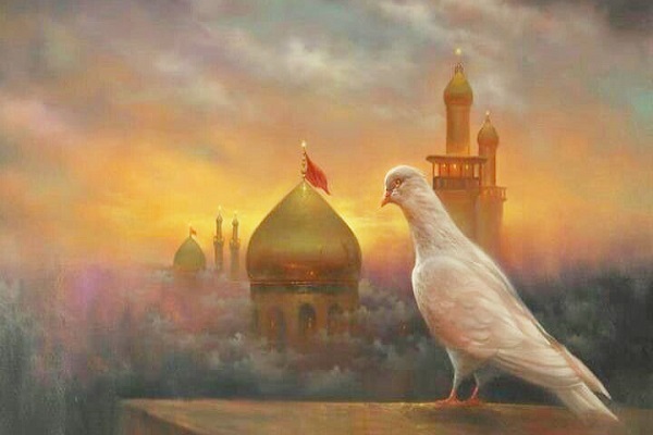 A depiction of Imam Hussein (AS) holy shrine in Karbala, Iraq