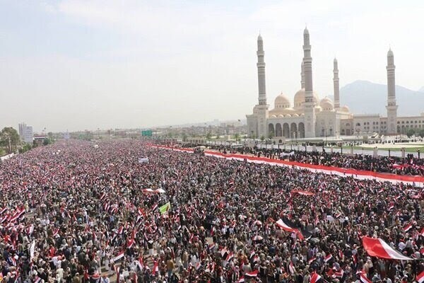 Yemeni people held a massive rally in Saada province in support of the Gaza Strip on August 22, 2025.