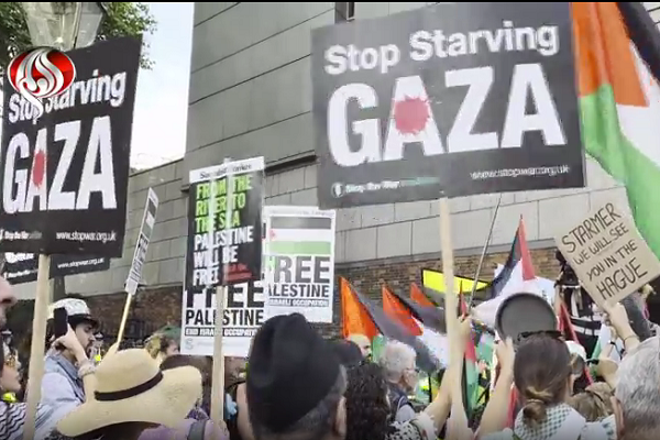 Protestors marched to the Israeli Embassy in London