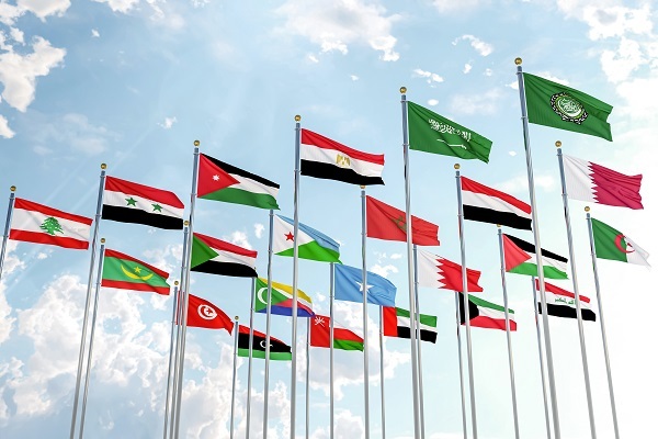 The flags of a number of Arab countries