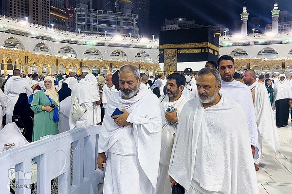 Iranian Hajj pilgrims at the Grand Mosque in Mecca