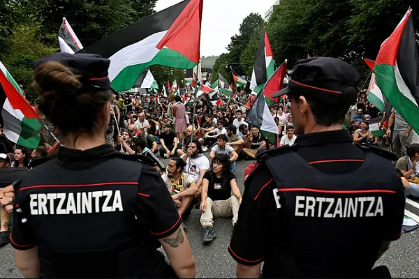 Pro-Palestine protests continue against an Israeli team's participation in the 2025 Vuelta a España in Spain.