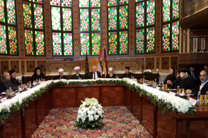 دیدار رئیس جمهور آلمان با رهبران گروه&lrm;های اسلامی و مسیحی بیروت