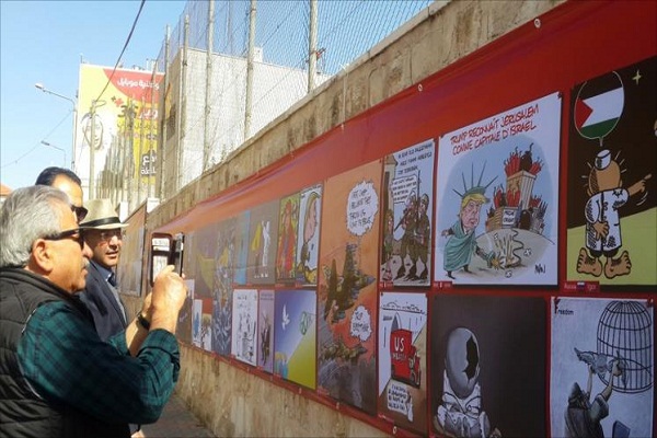 برگزاری نمایشگاه کاریکاتور در حمایت از فلسطین + عکس