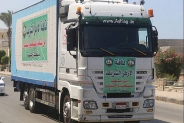 دومین کاروان امدادرسانی الازهر در راه غزه