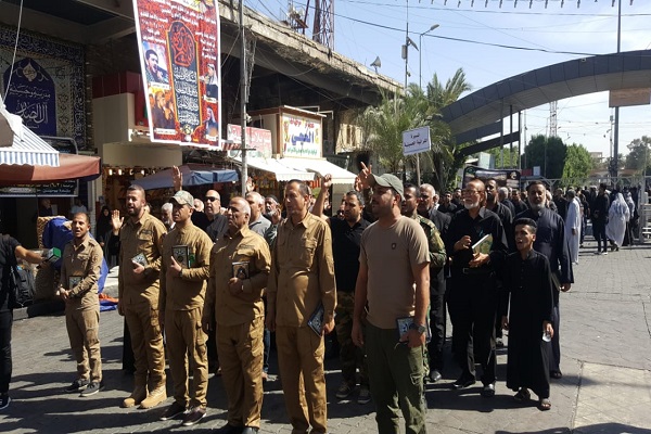 تصاویری از راهپیمایی حسینی قرآنیان بغداد