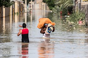 سیلاب در روستای «سیدعباس» شوش